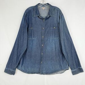 Cape Juby Shirt Men's XL Blue Cotton Denim Long Sleeve Button Up Pockets Classic